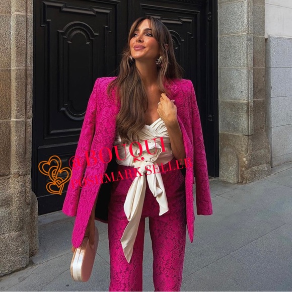 BLOGGERS FAV ZARA HIGH WAISTED PINK LACE PANTS - Picture 4 of 8